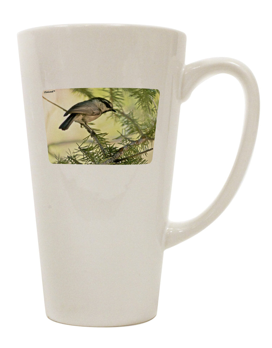 Chickadee Conical Latte Coffee Mug - The Perfect Drinkware for Coffee Enthusiasts TooLoud-Conical Latte Mug-TooLoud-White-Davson Sales