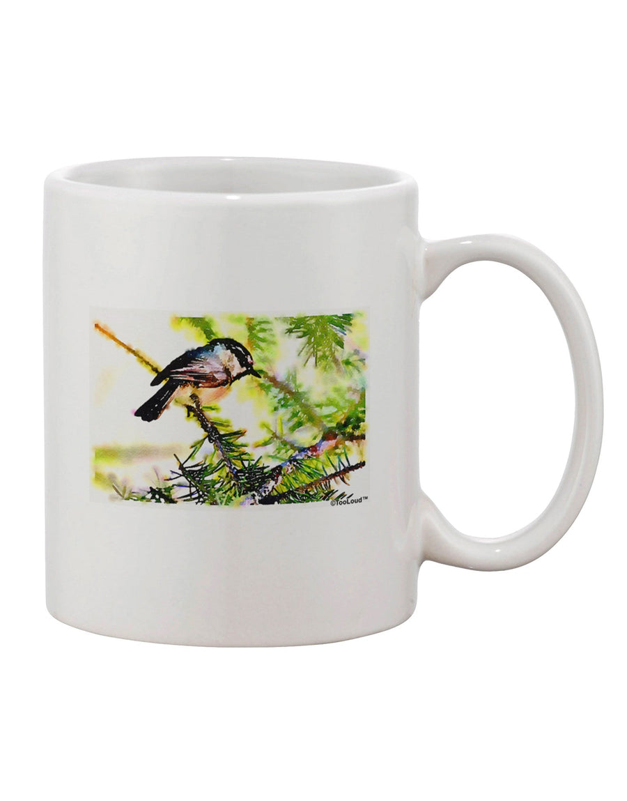 Chickadee Watercolor Printed 11 oz Coffee Mug - Expertly Crafted Drinkware-11 OZ Coffee Mug-TooLoud-White-Davson Sales