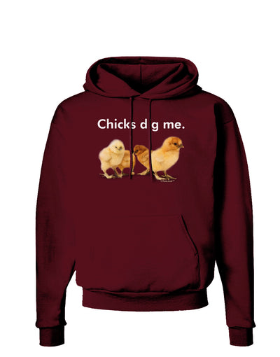 Chicks Dig Me Dark Hoodie Sweatshirt-Hoodie-TooLoud-Maroon-Small-Davson Sales