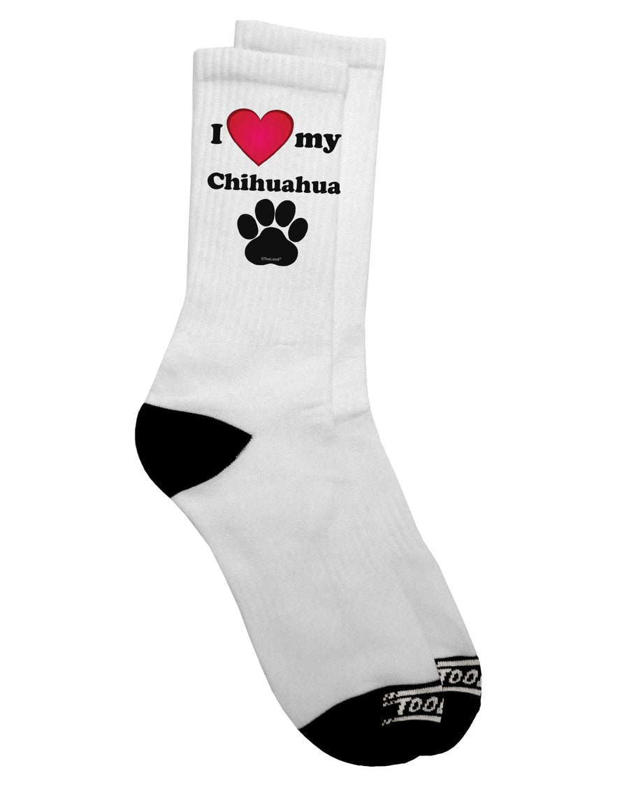 Chihuahua Adult Crew Socks - A Heartwarming Addition to Your Wardrobe by TooLoud-Socks-TooLoud-White-Ladies-4-6-Davson Sales