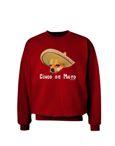 Chihuahua Dog with Sombrero - Cinco de Mayo Adult Dark Sweatshirt by TooLoud-Sweatshirts-TooLoud-Deep-Red-Small-Davson Sales