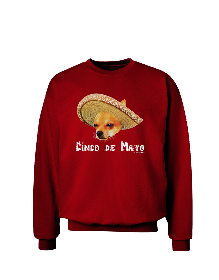 Chihuahua Dog with Sombrero - Cinco de Mayo Adult Dark Sweatshirt by TooLoud-Sweatshirts-TooLoud-Black-Small-Davson Sales