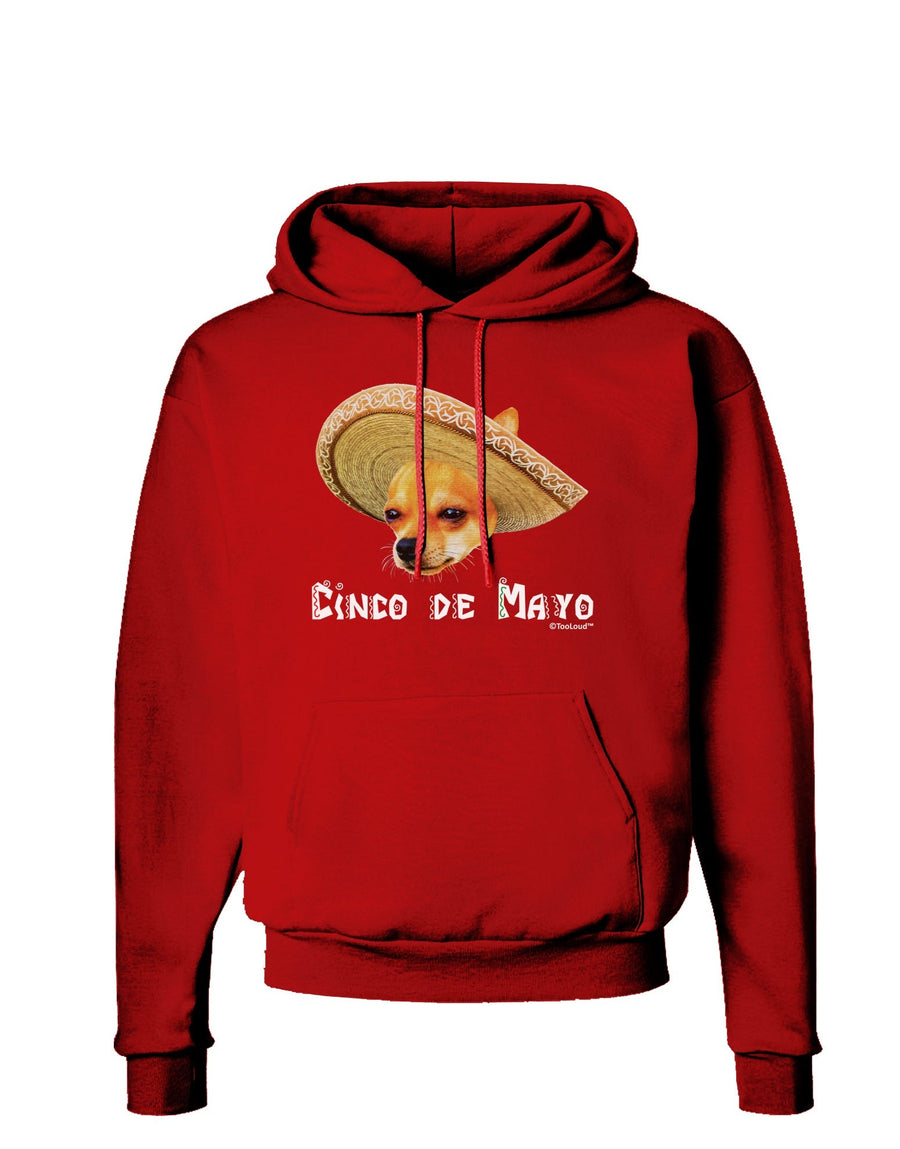 Chihuahua Dog with Sombrero - Cinco de Mayo Dark Hoodie Sweatshirt by TooLoud-Hoodie-TooLoud-Black-Small-Davson Sales