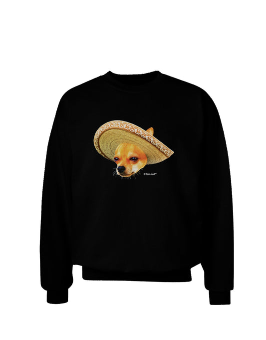 Chihuahua Dog with Sombrero - Patchwork Design Adult Dark Sweatshirt by TooLoud-Sweatshirts-TooLoud-Black-Small-Davson Sales