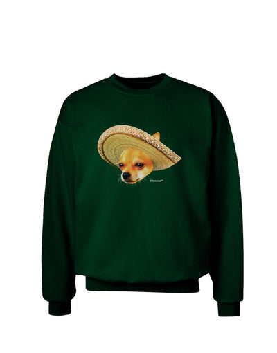 Chihuahua Dog with Sombrero - Patchwork Design Adult Dark Sweatshirt by TooLoud-Sweatshirts-TooLoud-Deep-Forest-Green-Small-Davson Sales