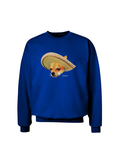 Chihuahua Dog with Sombrero - Patchwork Design Adult Dark Sweatshirt by TooLoud-Sweatshirts-TooLoud-Deep-Royal-Blue-Small-Davson Sales