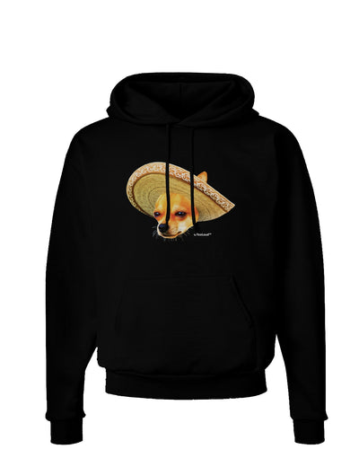 Chihuahua Dog with Sombrero - Patchwork Design Dark Hoodie Sweatshirt by TooLoud-Hoodie-TooLoud-Black-Small-Davson Sales