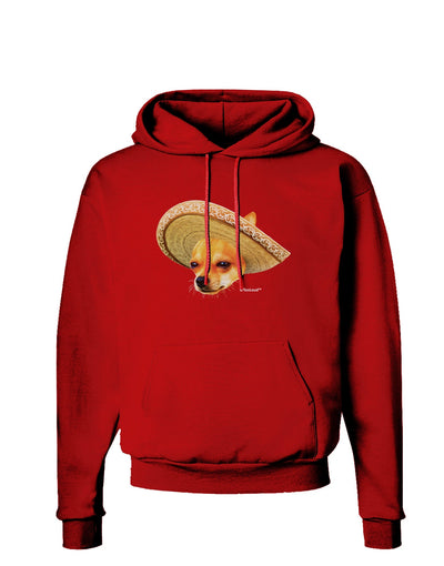 Chihuahua Dog with Sombrero - Patchwork Design Dark Hoodie Sweatshirt by TooLoud-Hoodie-TooLoud-Red-Small-Davson Sales