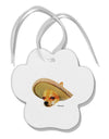 Chihuahua Dog with Sombrero - Patchwork Design Paw Print Shaped Ornament by TooLoud-Ornament-TooLoud-White-Davson Sales