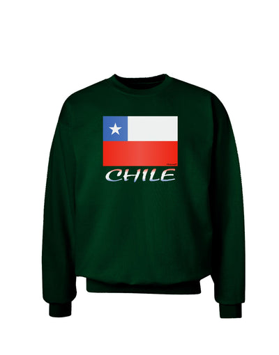 Chile Flag Adult Dark Sweatshirt-Sweatshirts-TooLoud-Deep-Forest-Green-Small-Davson Sales