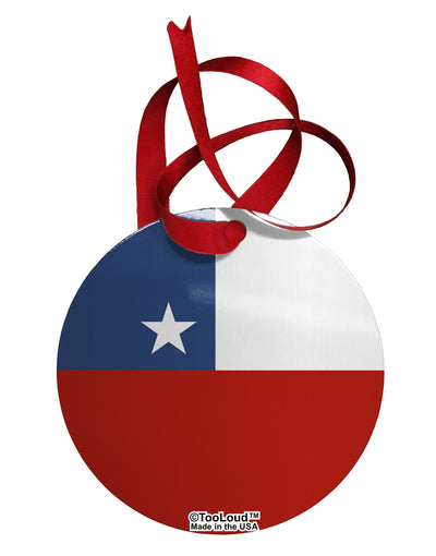 Chile Flag AOP Circular Metal Ornament All Over Print-Ornament-TooLoud-White-Davson Sales