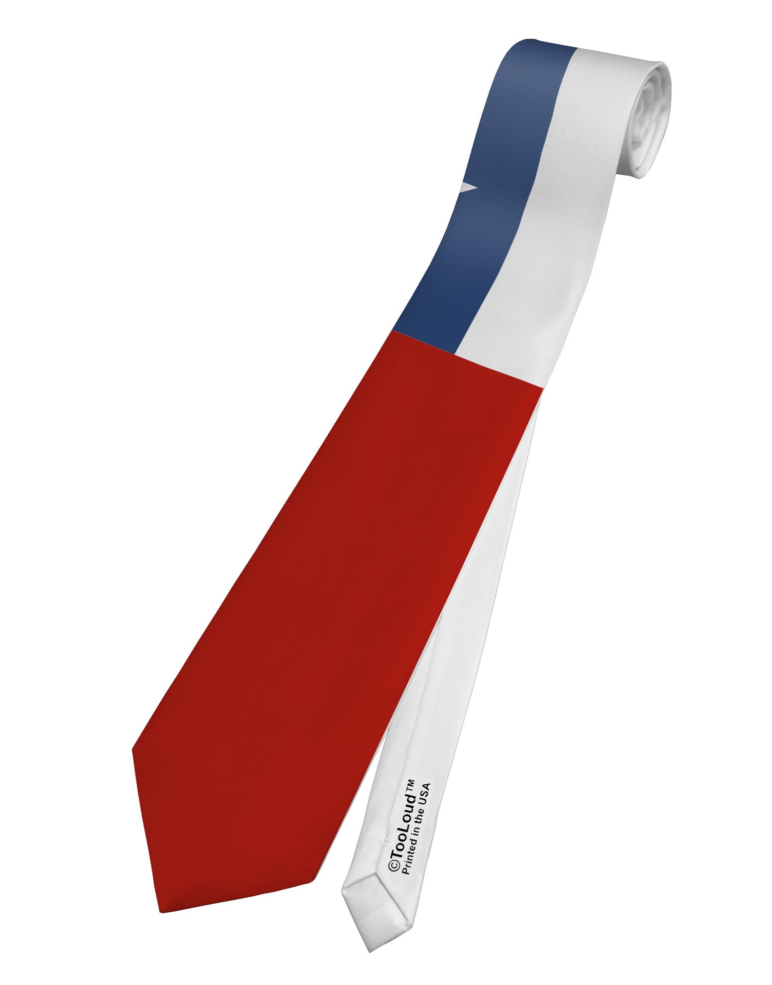 Chile Flag AOP Printed White Necktie All Over Print