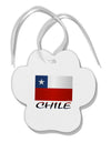 Chile Flag Paw Print Shaped Ornament-Ornament-TooLoud-White-Davson Sales