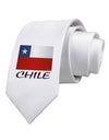 Chile Flag Printed White Necktie