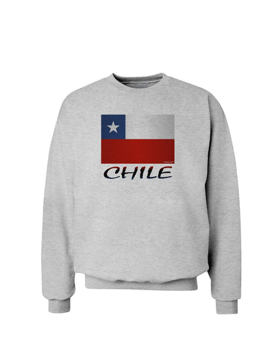 Chile Flag Sweatshirt-Sweatshirts-TooLoud-AshGray-Small-Davson Sales