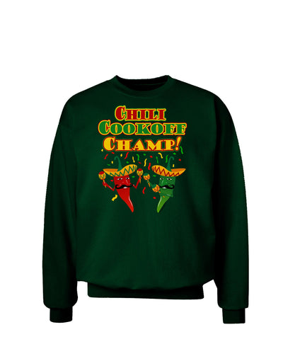 Chili Cookoff Champ! Chile Peppers Adult Dark Sweatshirt-Sweatshirts-TooLoud-Deep-Forest-Green-Small-Davson Sales