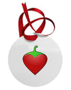 Chili Pepper Heart Circular Metal Ornament-Ornament-TooLoud-White-Davson Sales