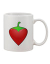 Chili Pepper Heart Design 11 oz Coffee Mug - Expertly Crafted Drinkware TooLoud-11 OZ Coffee Mug-TooLoud-White-Davson Sales