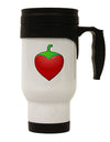 Chili Pepper Heart Stainless Steel 14oz Travel Mug-Travel Mugs-TooLoud-White-Davson Sales