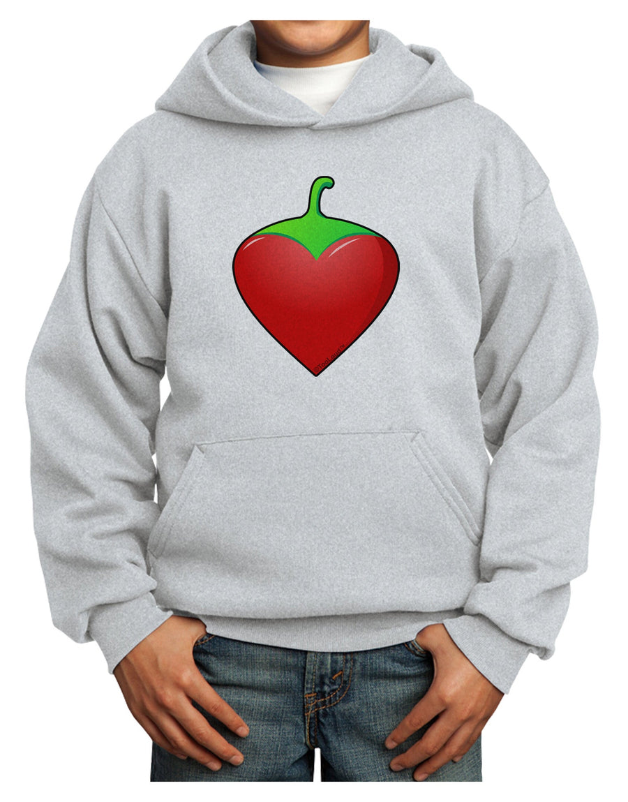 Chili Pepper Heart Youth Hoodie Pullover Sweatshirt-Youth Hoodie-TooLoud-White-XS-Davson Sales