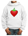 Chili Pepper Heart Youth Hoodie Pullover Sweatshirt-Youth Hoodie-TooLoud-White-XS-Davson Sales