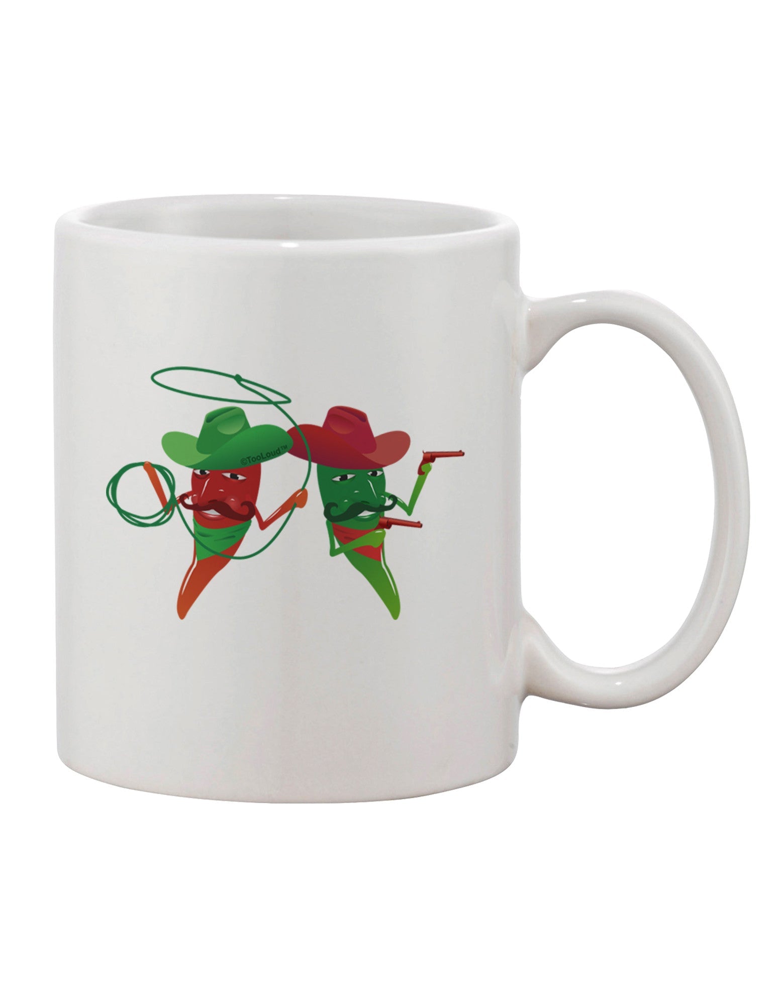 Chili Peppers Cowboy Printed Coffee Mug - Perfect for Sipping in Style! - TooLoud-11 OZ Coffee Mug-TooLoud-White-Davson Sales