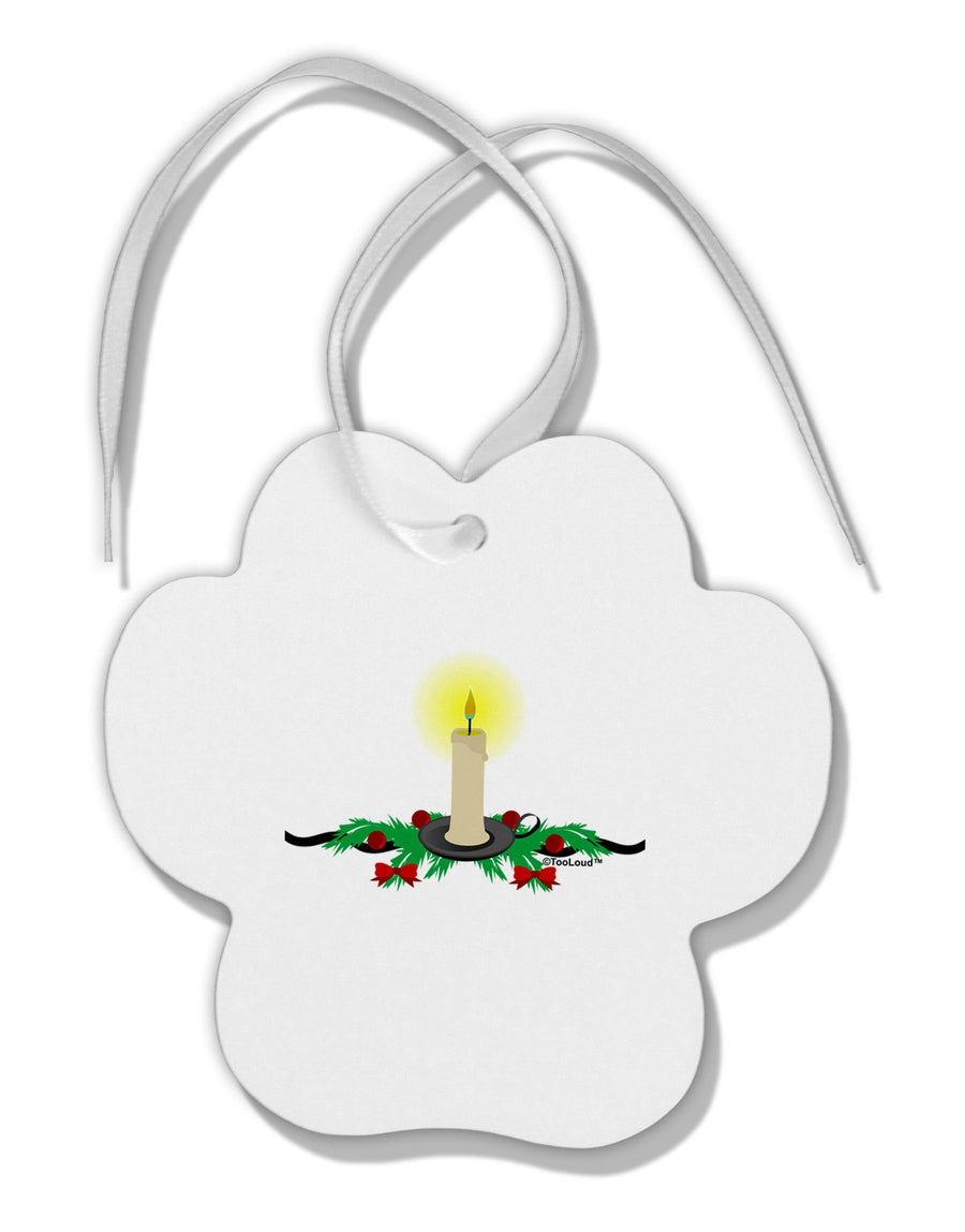 Chirstmas Candle Paw Print Shaped Ornament-Ornament-TooLoud-White-Davson Sales