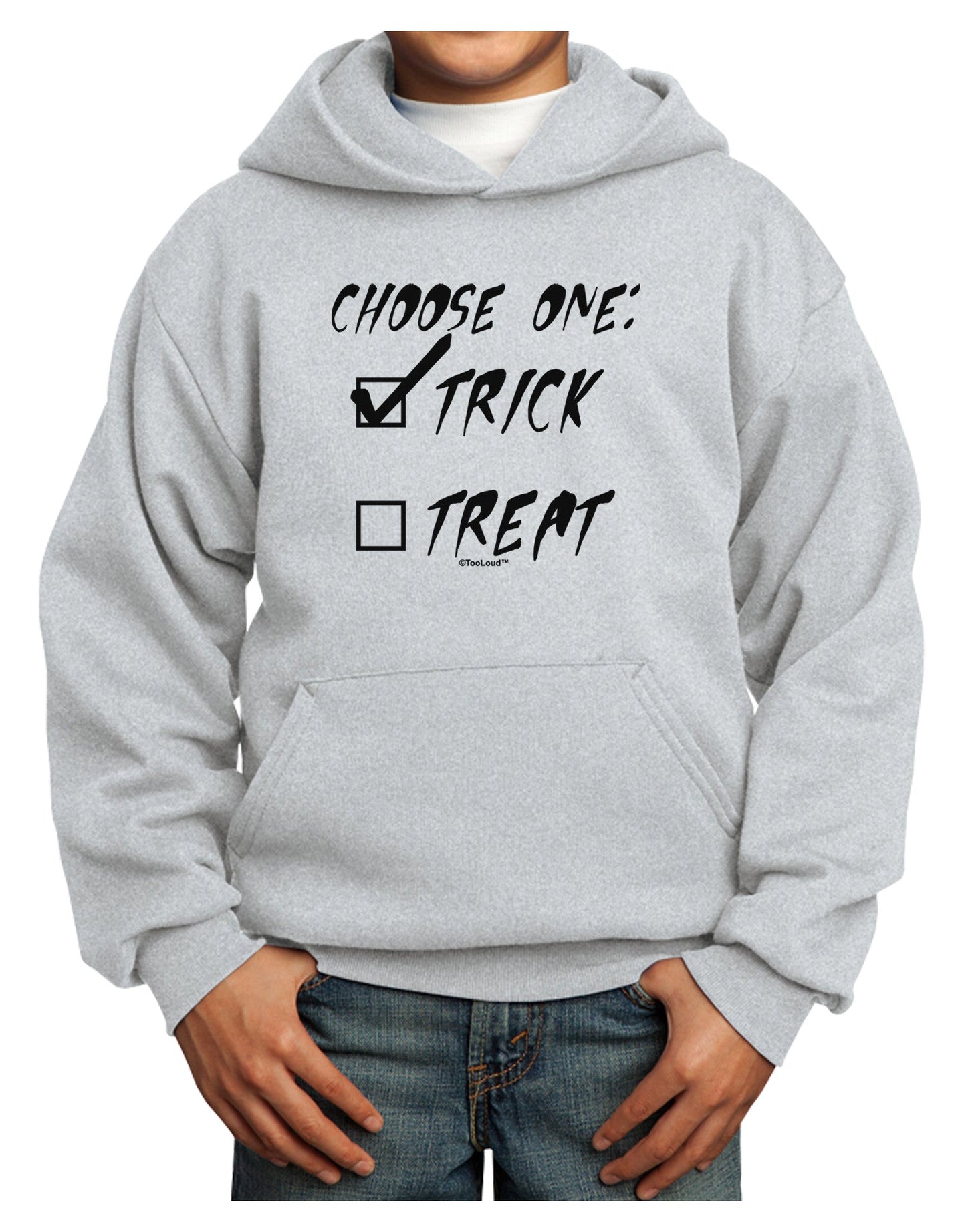 Choose One - Trick Youth Hoodie Pullover Sweatshirt-Youth Hoodie-TooLoud-Ash-XS-Davson Sales