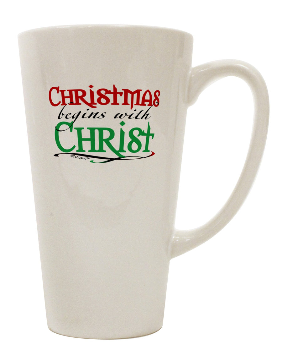 Christ Themed 16 Ounce Conical Latte Coffee Mug - Perfect for Devotional Moments TooLoud-Conical Latte Mug-TooLoud-White-Davson Sales