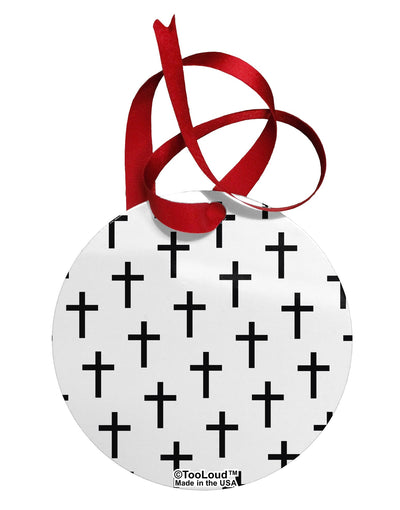 Christian Crosses Circular Metal Ornament All Over Print-Ornament-TooLoud-White-Davson Sales