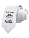 Christmas Angel Printed White Necktie