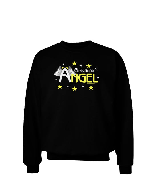 Christmas Angel Text Adult Dark Sweatshirt-Sweatshirts-TooLoud-Black-Small-Davson Sales