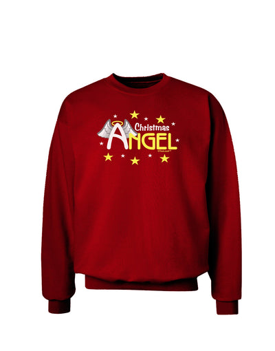 Christmas Angel Text Adult Dark Sweatshirt-Sweatshirts-TooLoud-Deep-Red-Small-Davson Sales