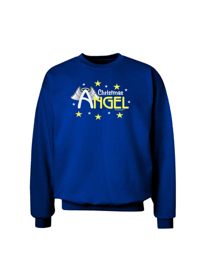 Christmas Angel Text Adult Dark Sweatshirt-Sweatshirts-TooLoud-Deep-Royal-Blue-Small-Davson Sales