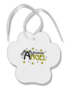 Christmas Angel Text Paw Print Shaped Ornament-Ornament-TooLoud-White-Davson Sales