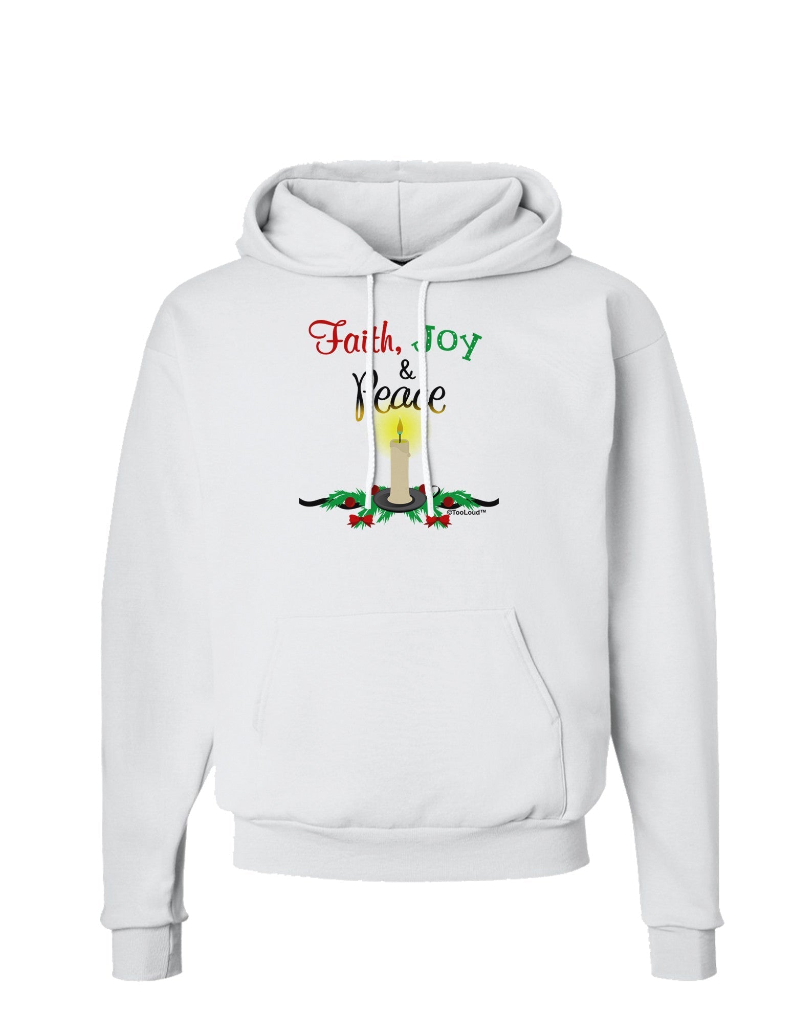 Christmas Candle with Text Hoodie Sweatshirt-Hoodie-TooLoud-White-Small-Davson Sales