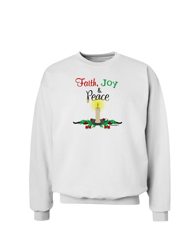 Christmas Candle with Text Sweatshirt-Sweatshirts-TooLoud-White-Small-Davson Sales