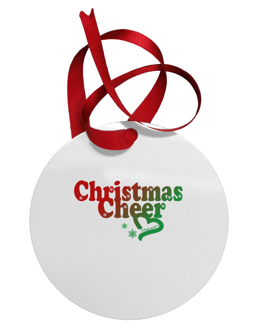 Christmas Cheer Color Circular Metal Ornament-Ornament-TooLoud-White-Davson Sales