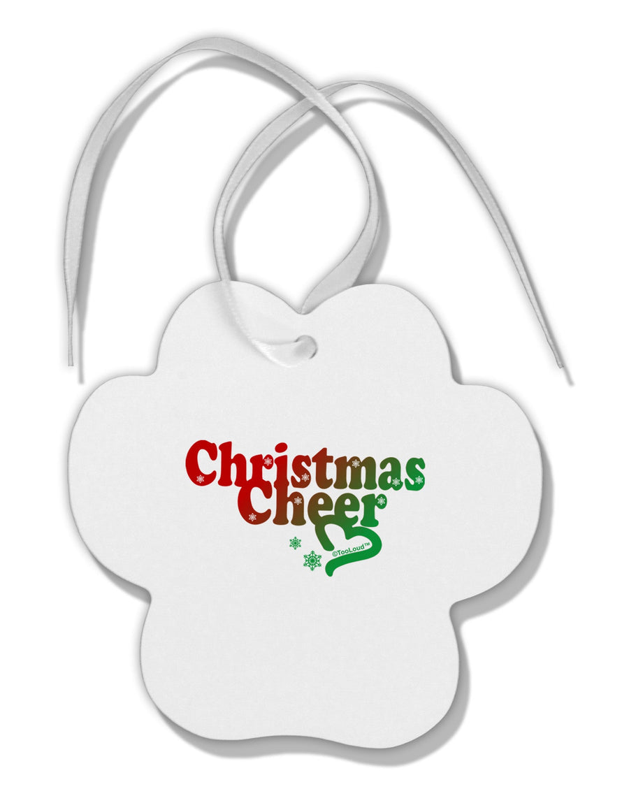 Christmas Cheer Color Paw Print Shaped Ornament-Ornament-TooLoud-White-Davson Sales