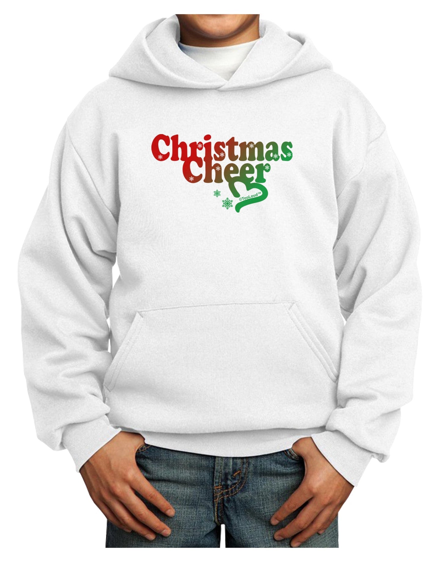 Christmas Cheer Color Youth Hoodie Pullover Sweatshirt-Youth Hoodie-TooLoud-White-XS-Davson Sales