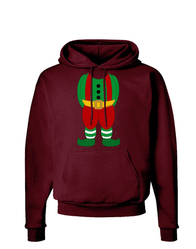 Christmas Elf Boy Character Body Dark Hoodie Sweatshirt-Hoodie-TooLoud-Maroon-Small-Davson Sales