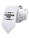 Christmas Joy BnW Printed White Necktie