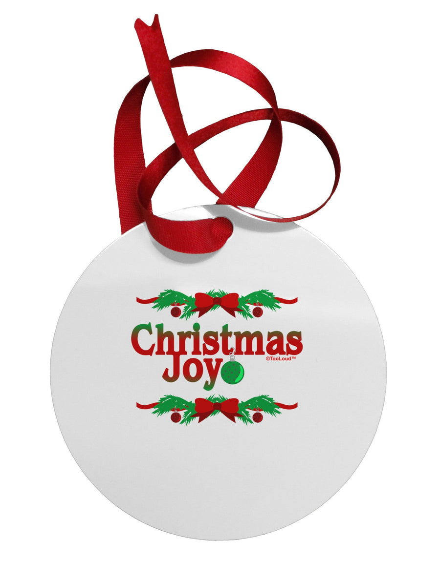 Christmas Joy Color Circular Metal Ornament-Ornament-TooLoud-White-Davson Sales