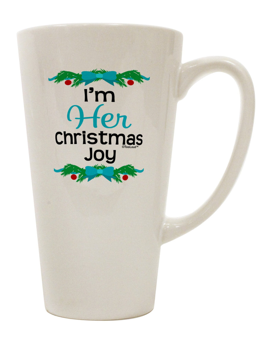 Christmas Joy His & Hers 16 oz Conical Latte Coffee Mug - Expertly Crafted Drinkware-Conical Latte Mug-TooLoud-White-Davson Sales