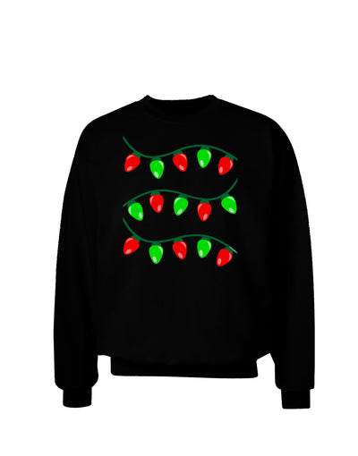 Christmas Lights Red and Green Adult Dark Sweatshirt-Sweatshirts-TooLoud-Black-Small-Davson Sales