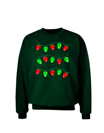 Christmas Lights Red and Green Adult Dark Sweatshirt-Sweatshirts-TooLoud-Deep-Forest-Green-Small-Davson Sales