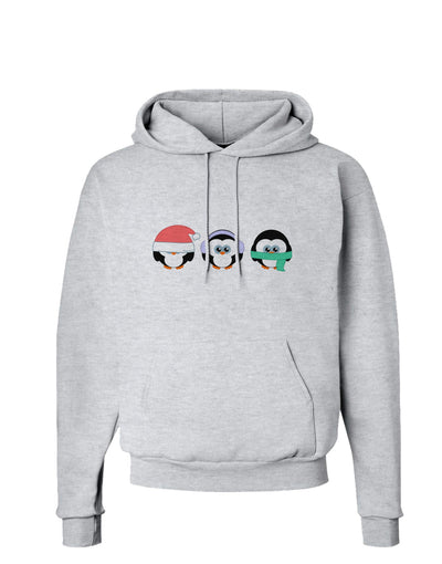 Christmas Penguins See No Evil Hear No Evil Speak No Evil Hoodie Sweatshirt-Hoodie-TooLoud-AshGray-Small-Davson Sales