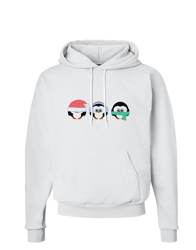 Christmas Penguins See No Evil Hear No Evil Speak No Evil Hoodie Sweatshirt-Hoodie-TooLoud-White-Small-Davson Sales