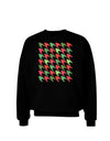 Christmas Red and Green Houndstooth Adult Dark Sweatshirt-Sweatshirts-TooLoud-Black-Small-Davson Sales