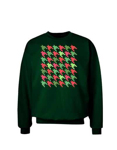 Christmas Red and Green Houndstooth Adult Dark Sweatshirt-Sweatshirts-TooLoud-Deep-Forest-Green-Small-Davson Sales